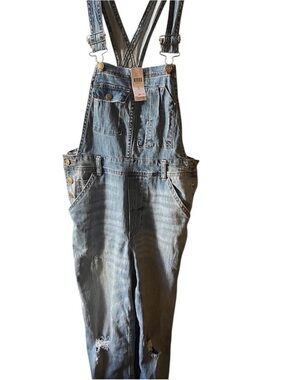 Anthropologie Light Blue Washed Denim Overalls
